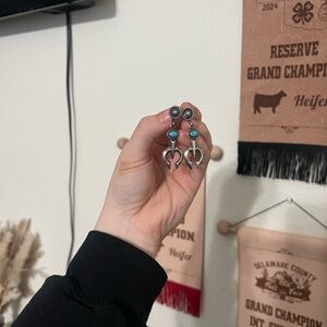 Silver and Turquoise Dangle Earrings